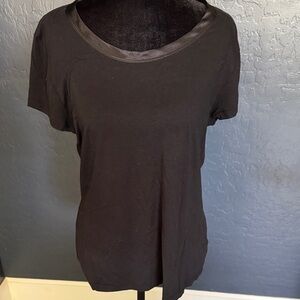 Elegant Black Short Sleeve Women's Tee